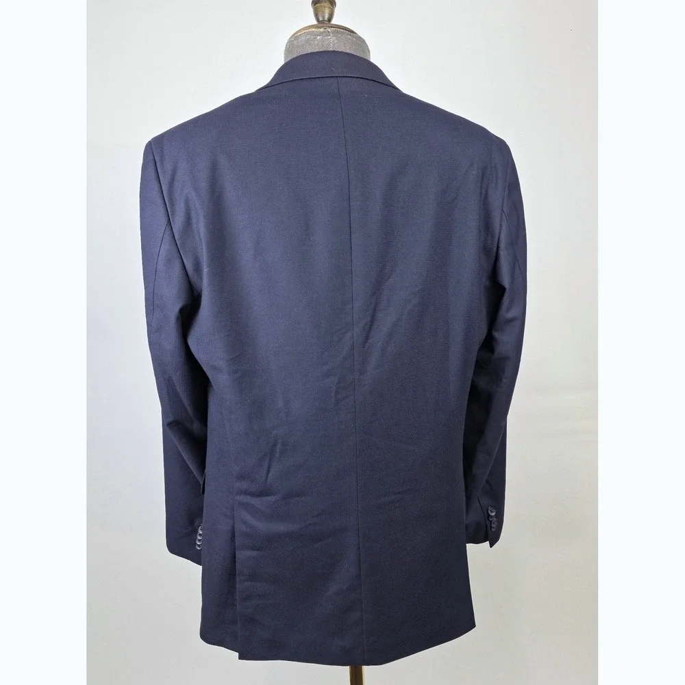 Kenneth Cole Reaction 2 Piece Suit Mens 40L Navy Blue Pants 34x32‎ Polished NWT
